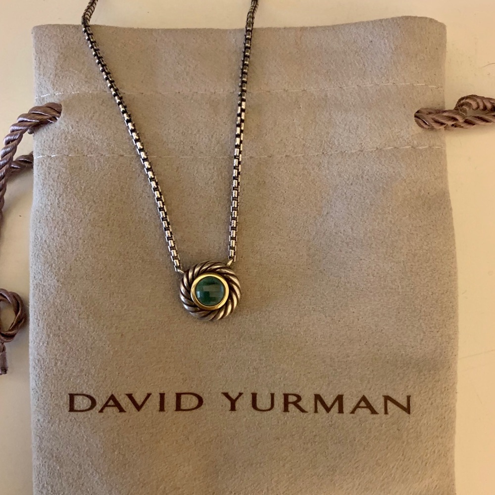 David Yurman Cookie Pendant Necklace Blue Topaz